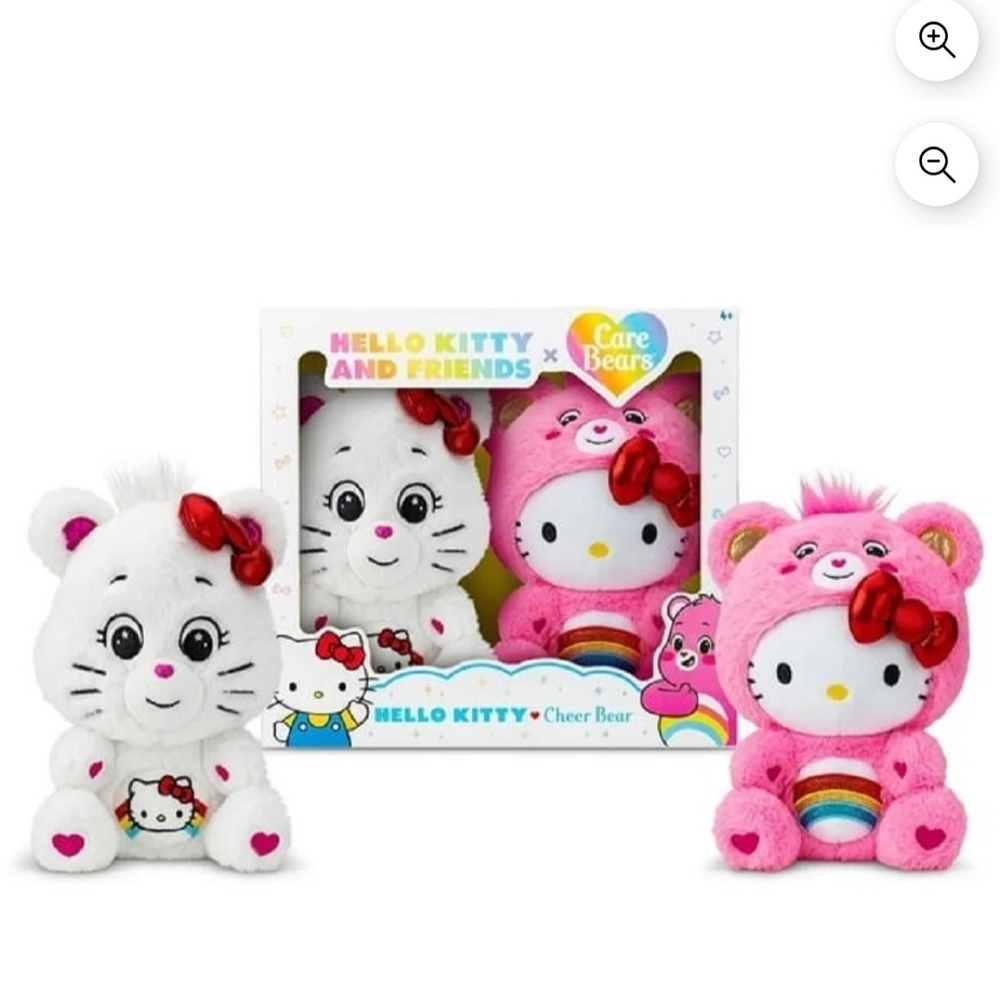 Hello Kitty X Care Bears 10" Collectible Care Bears Plush 2-Pack Soft Sanrio